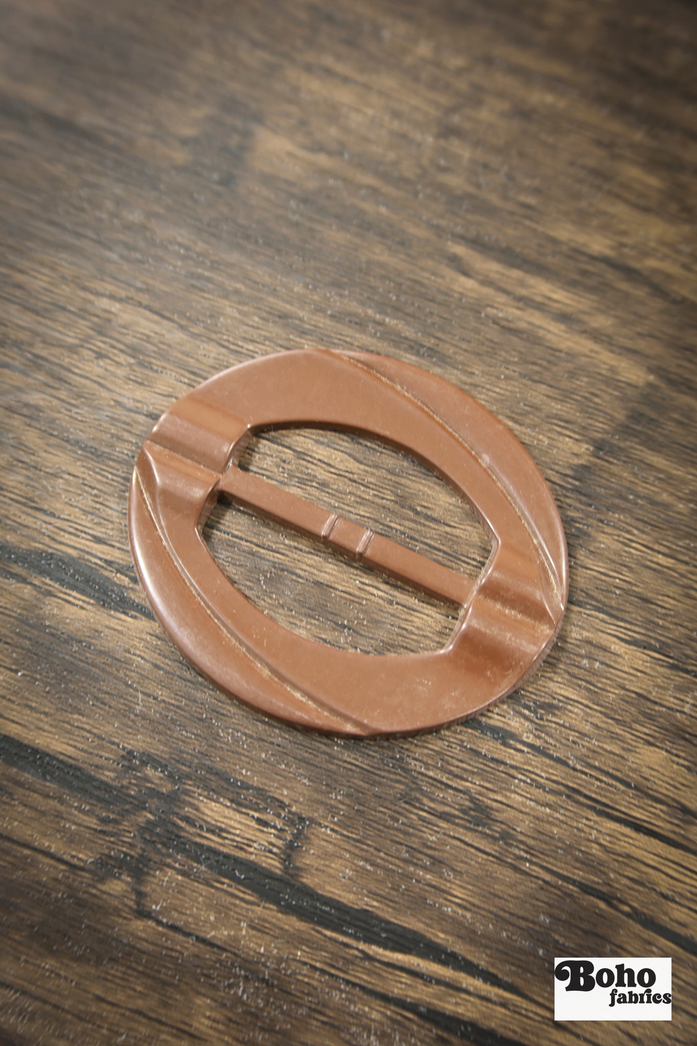 Deco Darling – 1930s Art Deco Casein Belt & Scarf Slide Buckle | Brown - Boho Fabrics - Buckles & Slides