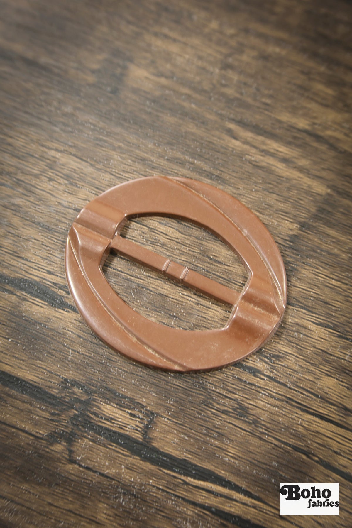 Deco Darling – 1930s Art Deco Casein Belt & Scarf Slide Buckle | Brown - Boho Fabrics - Buckles & Slides