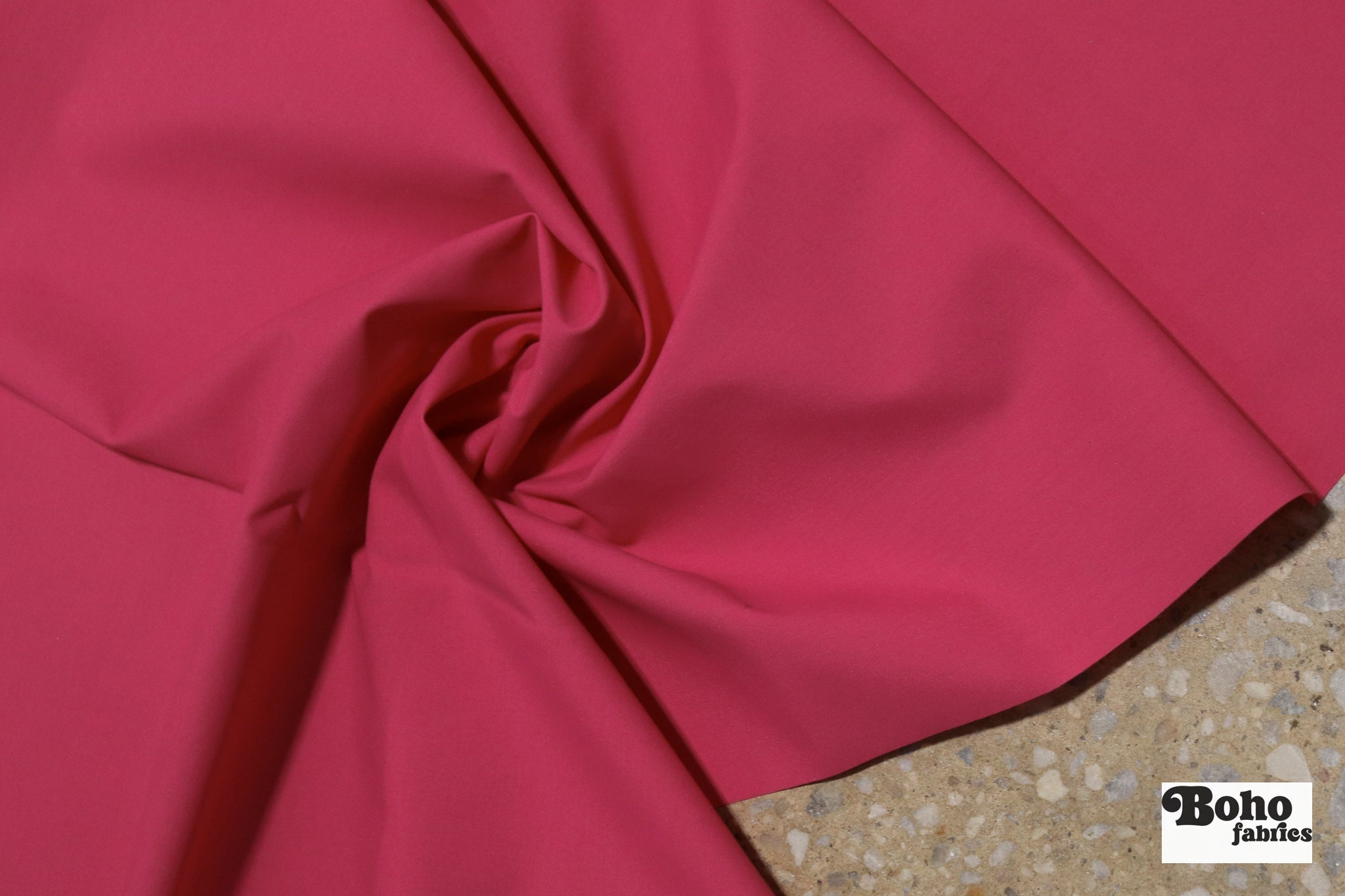 Deep Carnation Pink Lightweight Cordura Nylon Fabric — Water - Resistant Designer Deadstock - Boho Fabrics - Performance Fabric, Woven