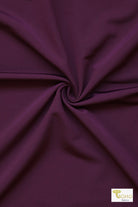 Deep Mulberry Purple, Shiny Solid Swim Knit Fabric. - Boho Fabrics