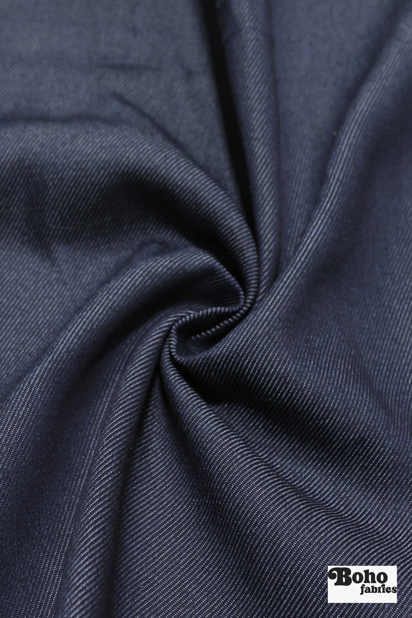 Deep Navy Cotton Twill Woven Fabric - Boho Fabrics - Twill, Woven