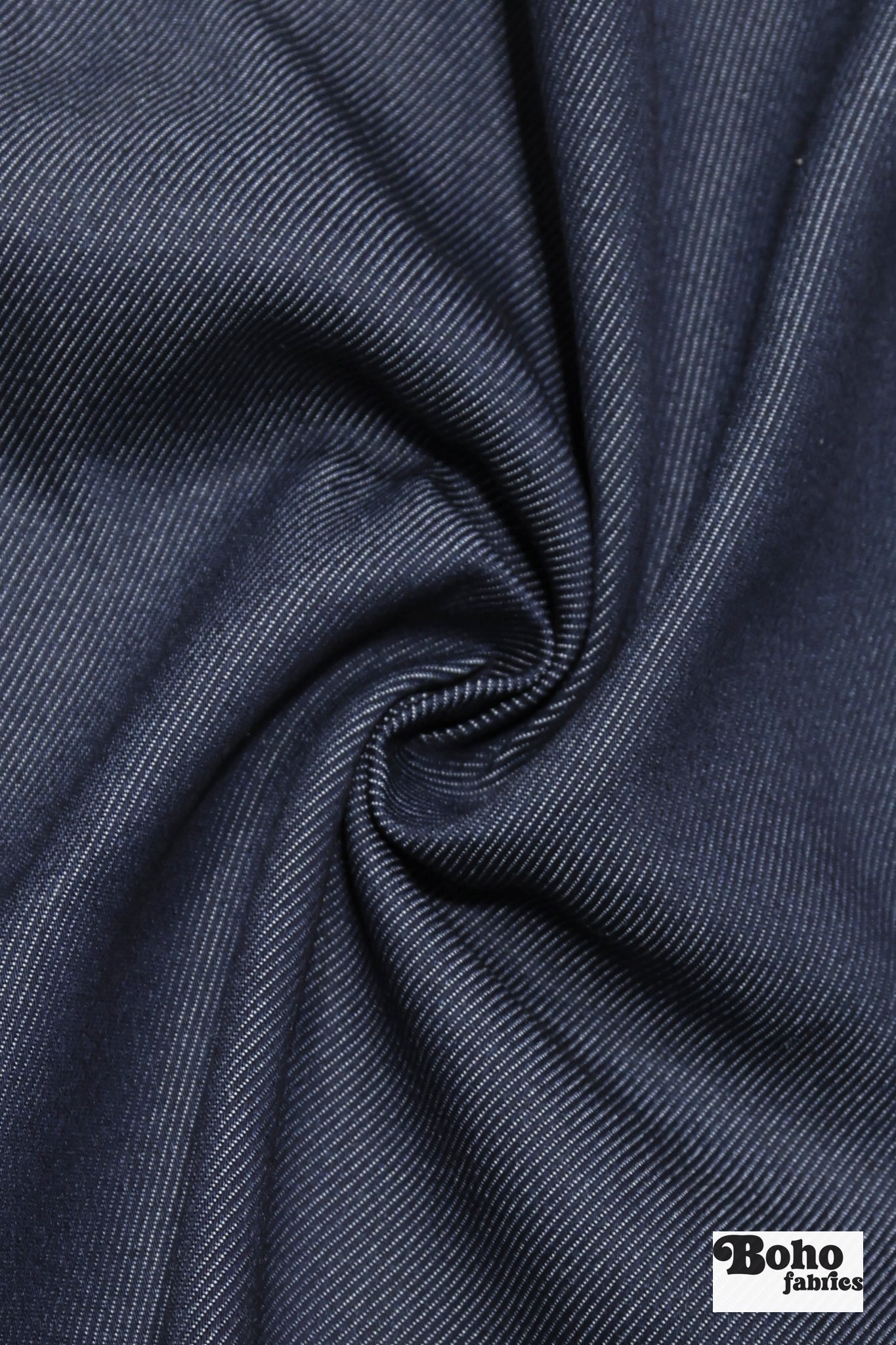 Deep Navy Cotton Twill Woven Fabric - Boho Fabrics - Twill, Woven