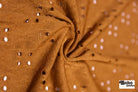 Deep Ochre, Butterfly Eyelet Jersey Knit Fabric - Boho Fabrics - Knit Fabric