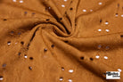 Deep Ochre, Butterfly Eyelet Jersey Knit Fabric - Boho Fabrics - Knit Fabric