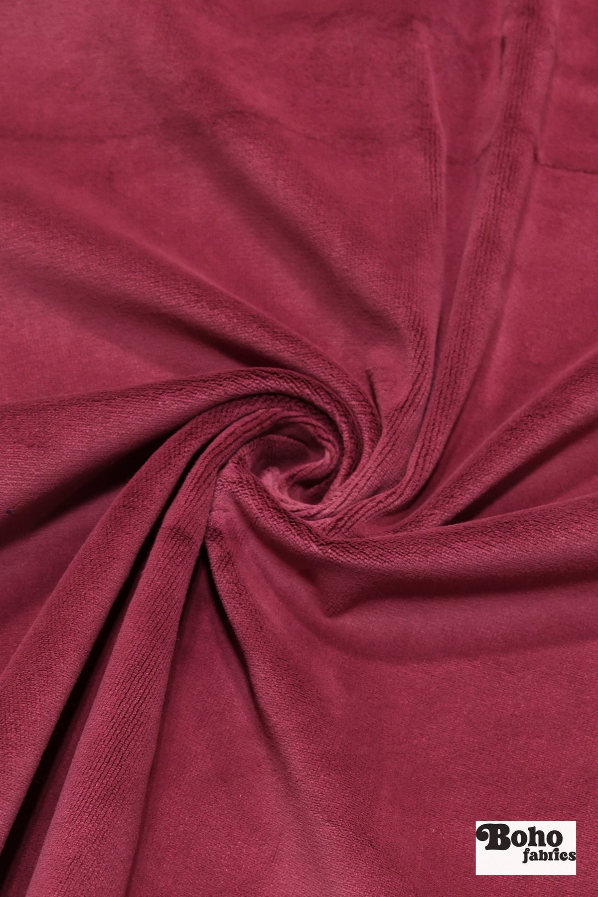 Deep Raspberry, Velveteen Woven Fabric - Boho Fabrics - Home Dec. & Upholstery Fabric