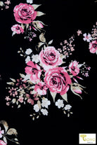 Delacroix Florals on Black - DBP. BPP-311-BLK. - Boho Fabrics