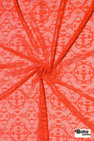 Desert Relic in Burnt Orange, Stretch Lace Fabric - Boho Fabrics - Stretch Lace Fabric