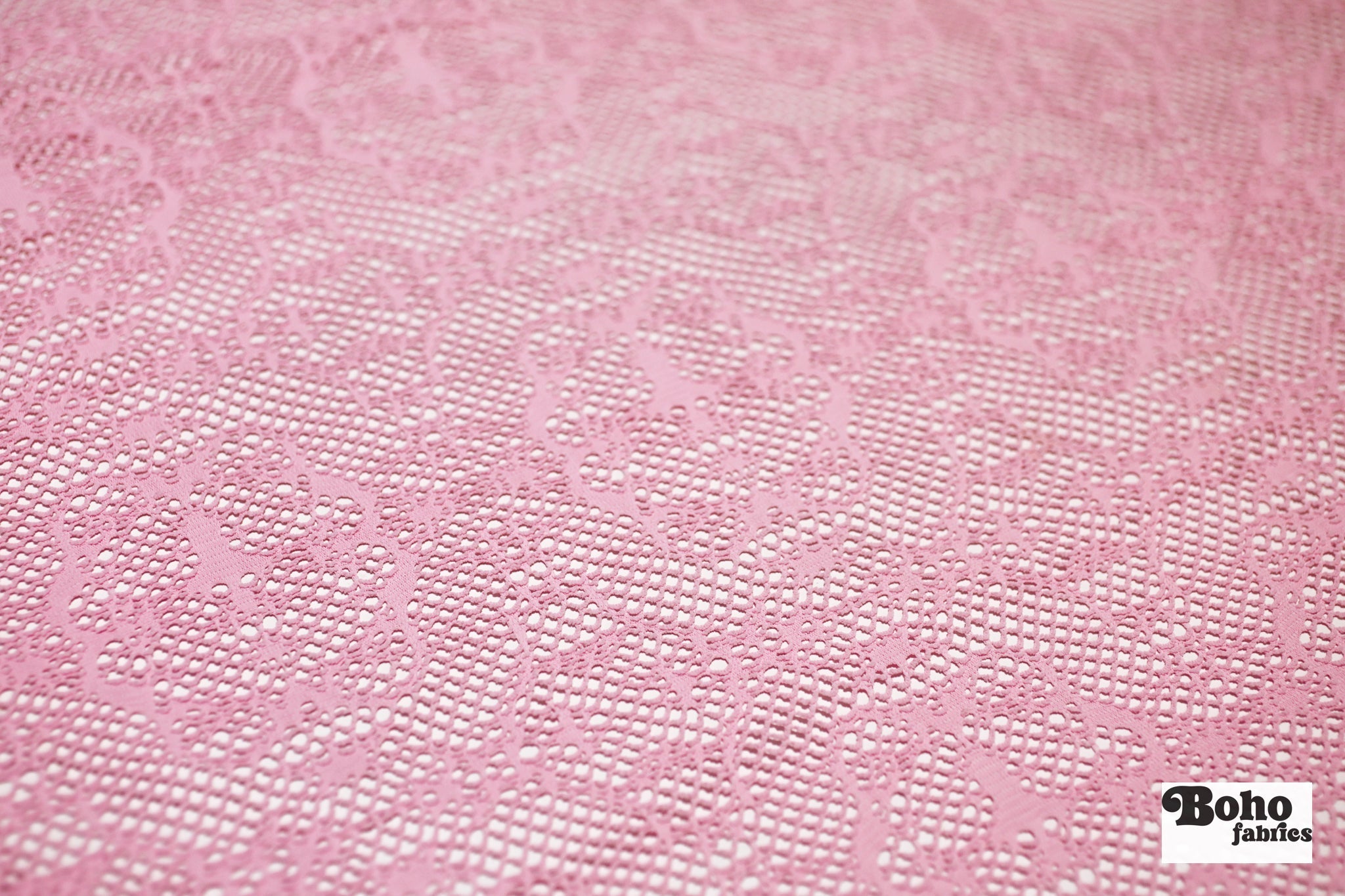 Desert Relic in Light Rose Pink, Stretch Lace Fabric - Boho Fabrics - Stretch Lace Fabric
