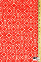 Diamond Eyes in Burnt Orange, Stretch Lace Fabric - Boho Fabrics - Stretch Lace Fabric
