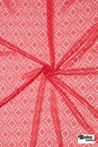 Diamond Eyes in Coral, Stretch Lace Fabric - Boho Fabrics - Stretch Lace Fabric