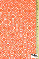 Diamond Eyes in Light Orange, Stretch Lace Fabric - Boho Fabrics - Stretch Lace Fabric