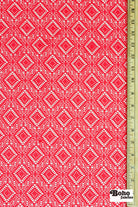 Diamond Eyes in Neon Coral, Stretch Lace Fabric - Boho Fabrics - Stretch Lace Fabric
