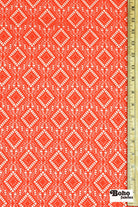 Diamond Eyes in Orange, Stretch Lace Fabric - Boho Fabrics - Stretch Lace Fabric