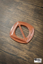 Diamond Frame – 1930s Art Deco Casein Belt & Scarf Slide Buckle | Brown - Boho Fabrics - Buckles & Slides