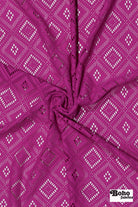 Diamond Quilt in Magenta, Stretch Lace Fabric - Boho Fabrics - Stretch Lace Fabric