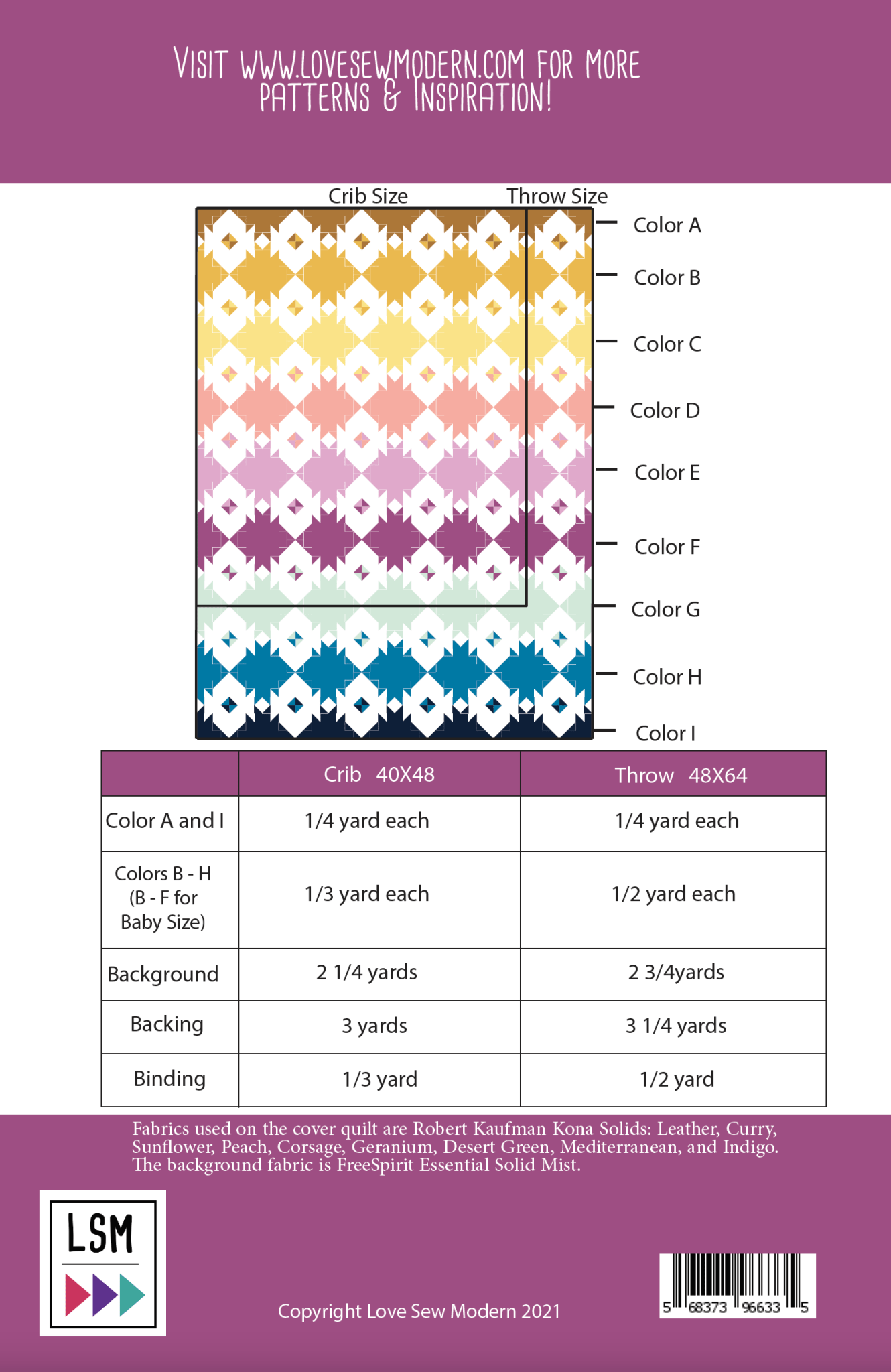 Diamond Skies Quilt Pattern - Boho Fabrics - 