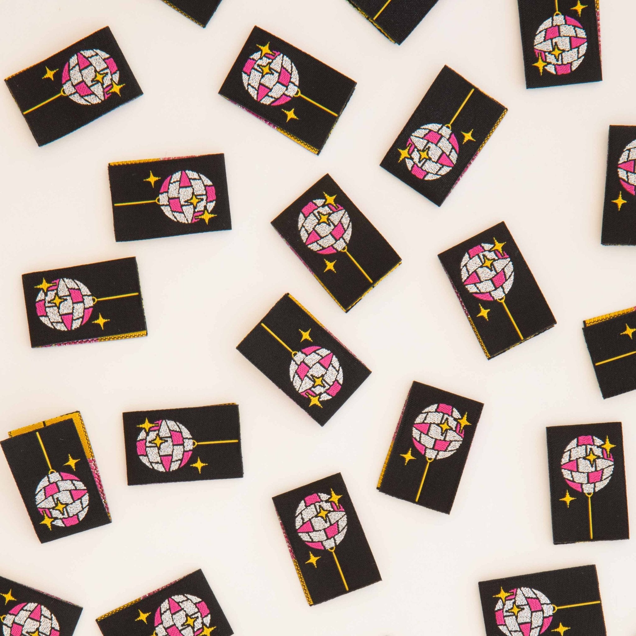 Disco Ball - Sewing Woven Clothing and Quilt Labels - Boho Fabrics - 