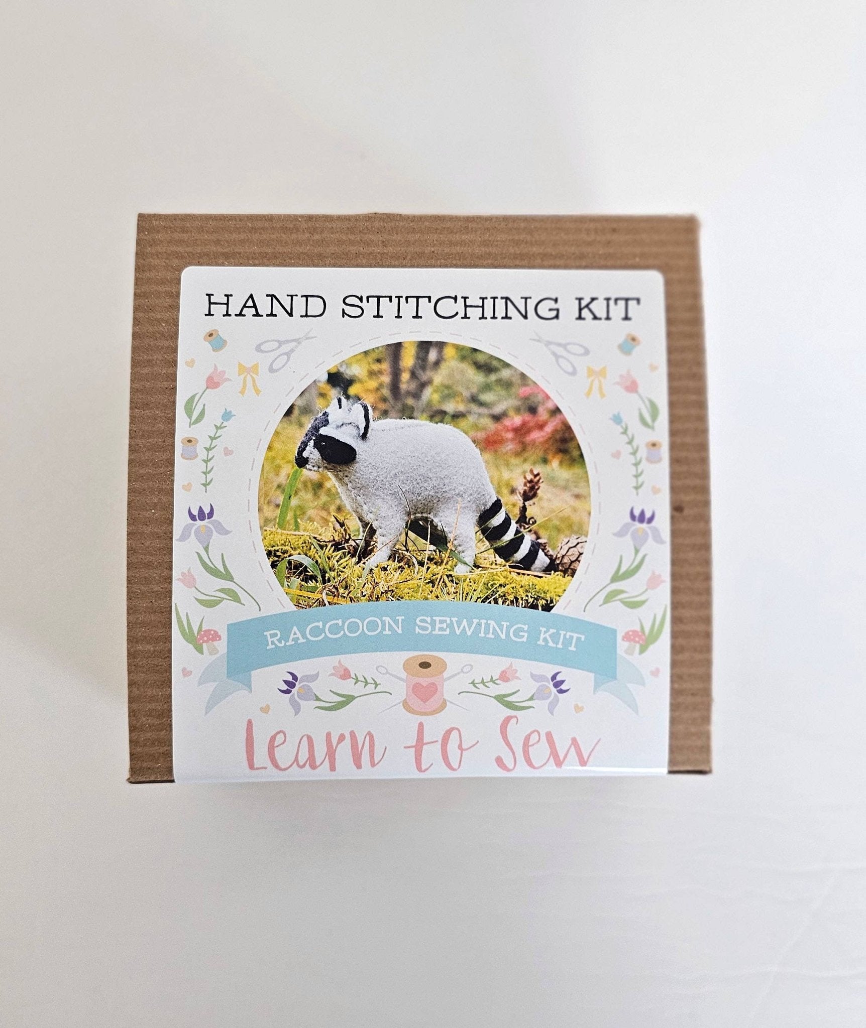 DIY Craft Kit Felt Raccoon Sewing Kit - Boho Fabrics - 