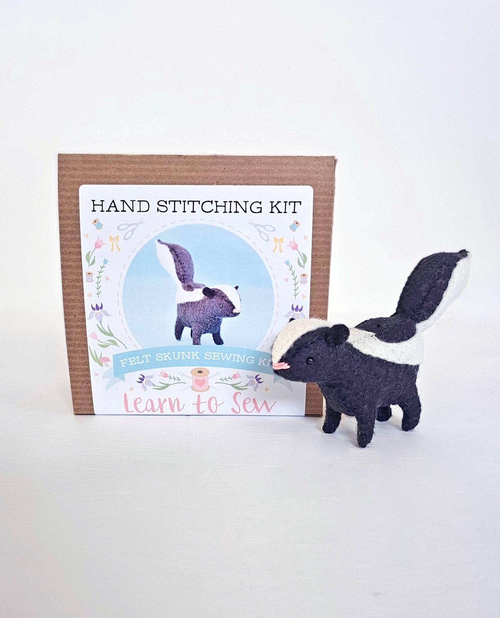 DIY Craft Kit Felt Skunk Sewing Kit - Boho Fabrics - 