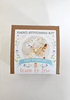 DIY Embroidered Felt Bunny Craft Kit - Hand Sewing Project - Boho Fabrics - 