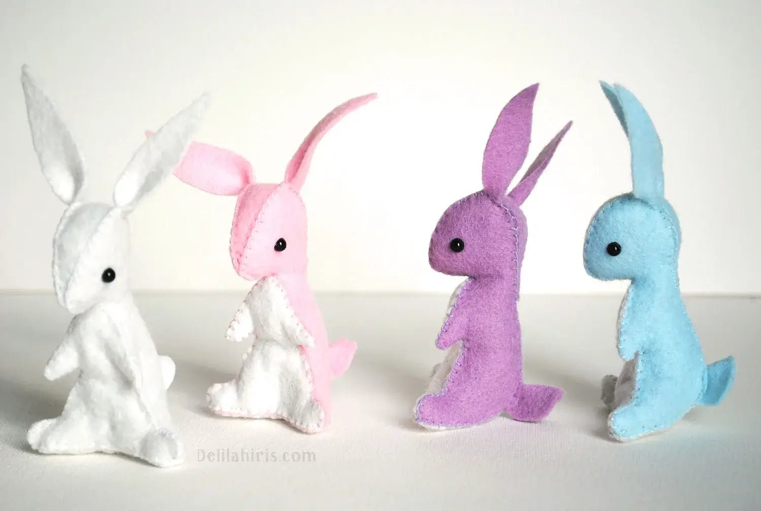 DIY Felt Bunny Craft Kit - Hand Sewing Project - Boho Fabrics - 