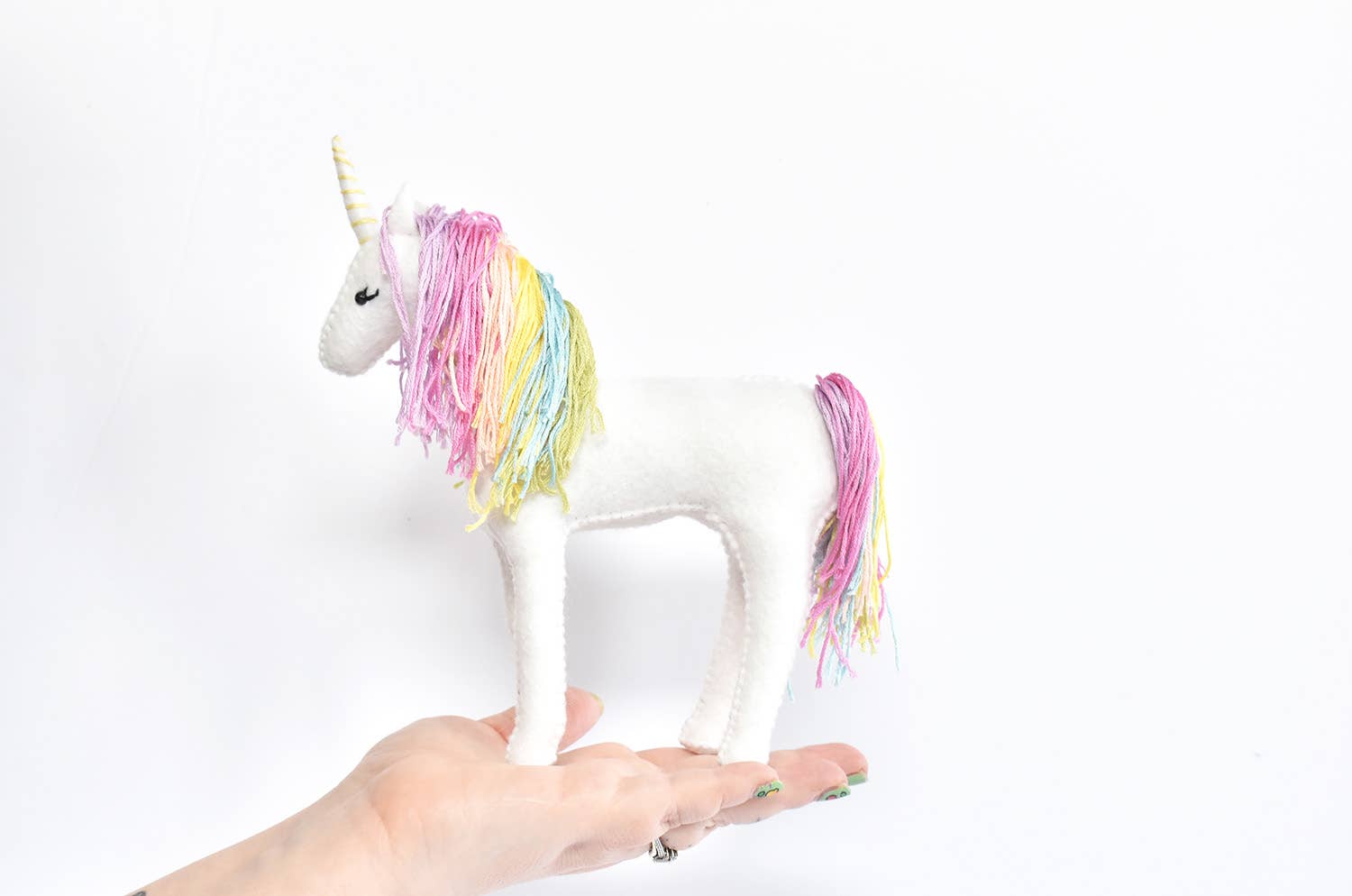 DIY Felt Sewing Craft Kit - Pastel Rainbow Unicorn - Boho Fabrics - 