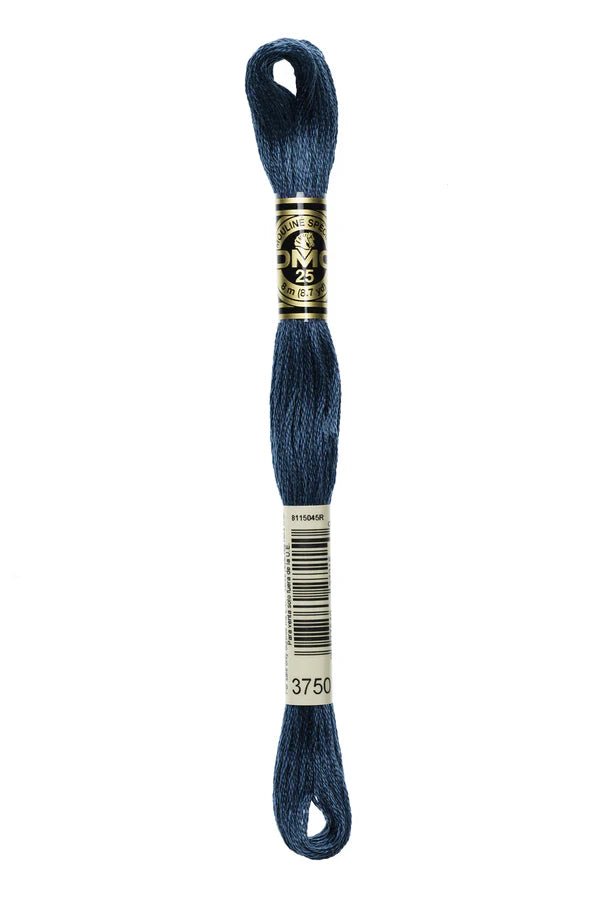DMC 3750 – Antique Blue - Very Dark – Embroidery Floss 6 Strand - Boho Fabrics - Thread