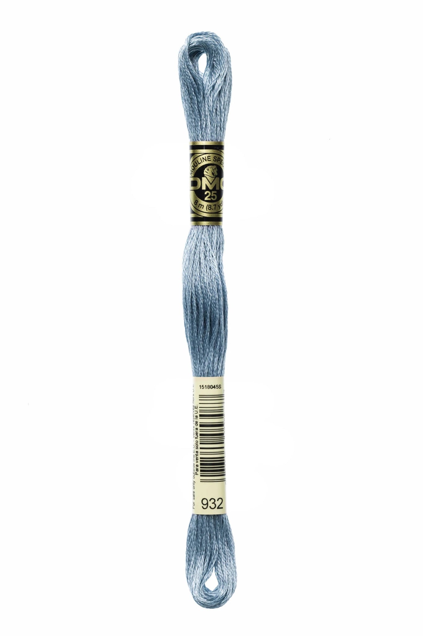 DMC 932 – Satin - Antique Blue Light – Embroidery Floss 6 Strand - Boho Fabrics - Thread