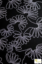 Doodles on Black, Liverpool Bullet Knit. LVR-101 - Boho Fabrics