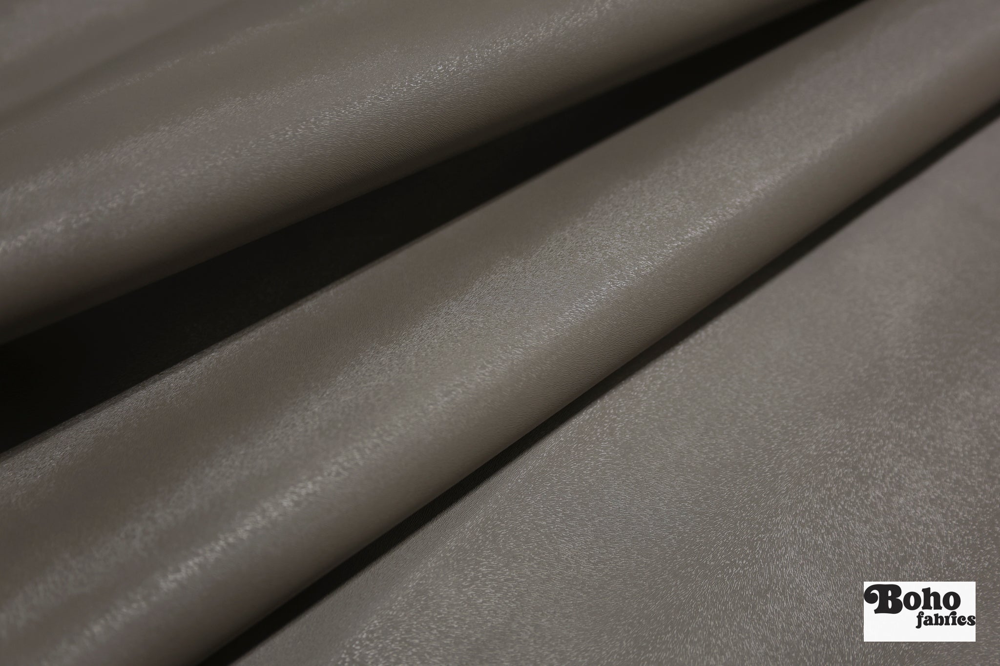 Dusty Gray Faux Leather Upholstery Fabric with Embossed Fur Texture - Boho Fabrics - Home Dec. & Upholstery Fabric
