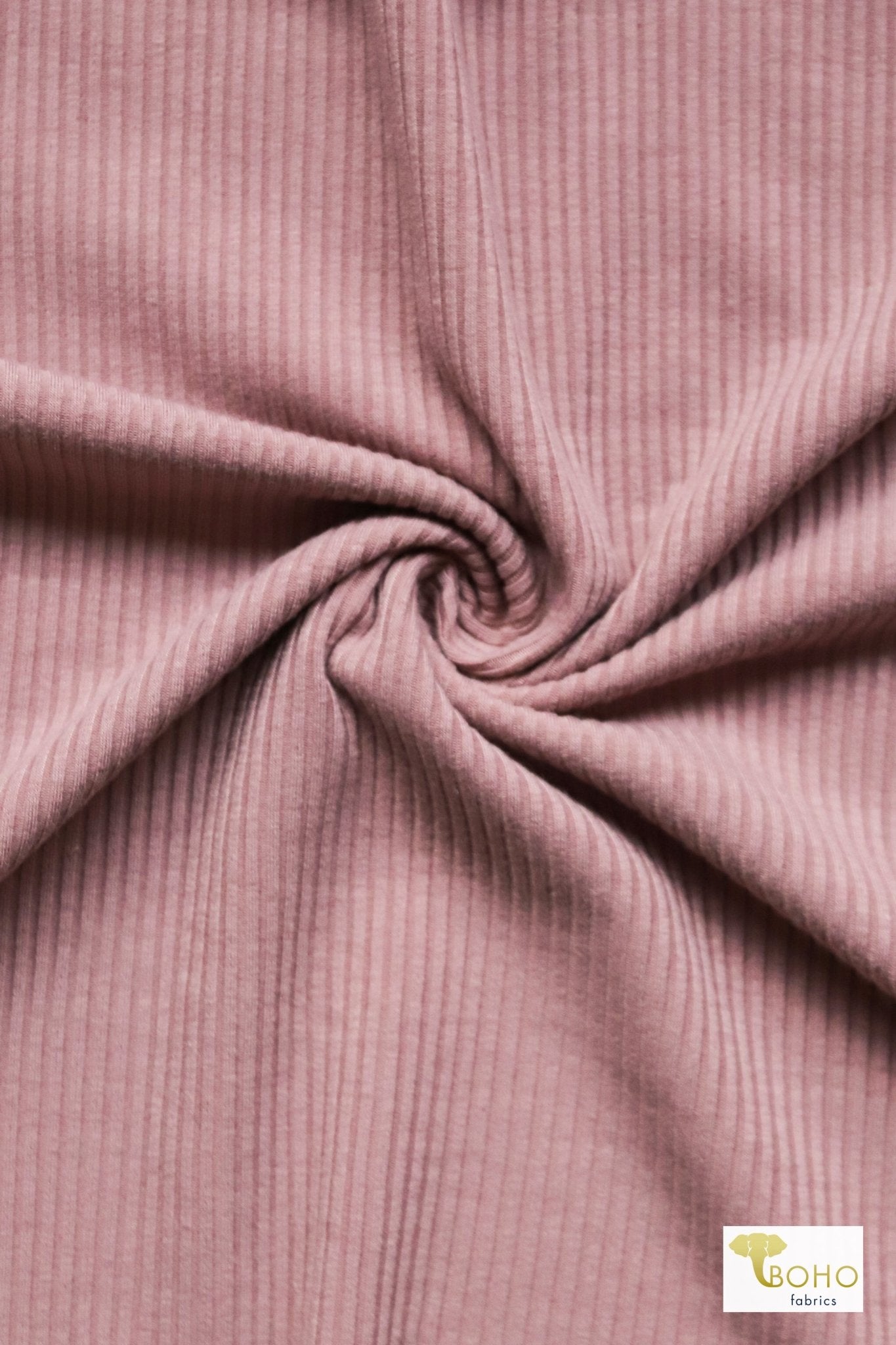 Dusty Mauve, 4x2 Rib Knit Fabric - Boho Fabrics