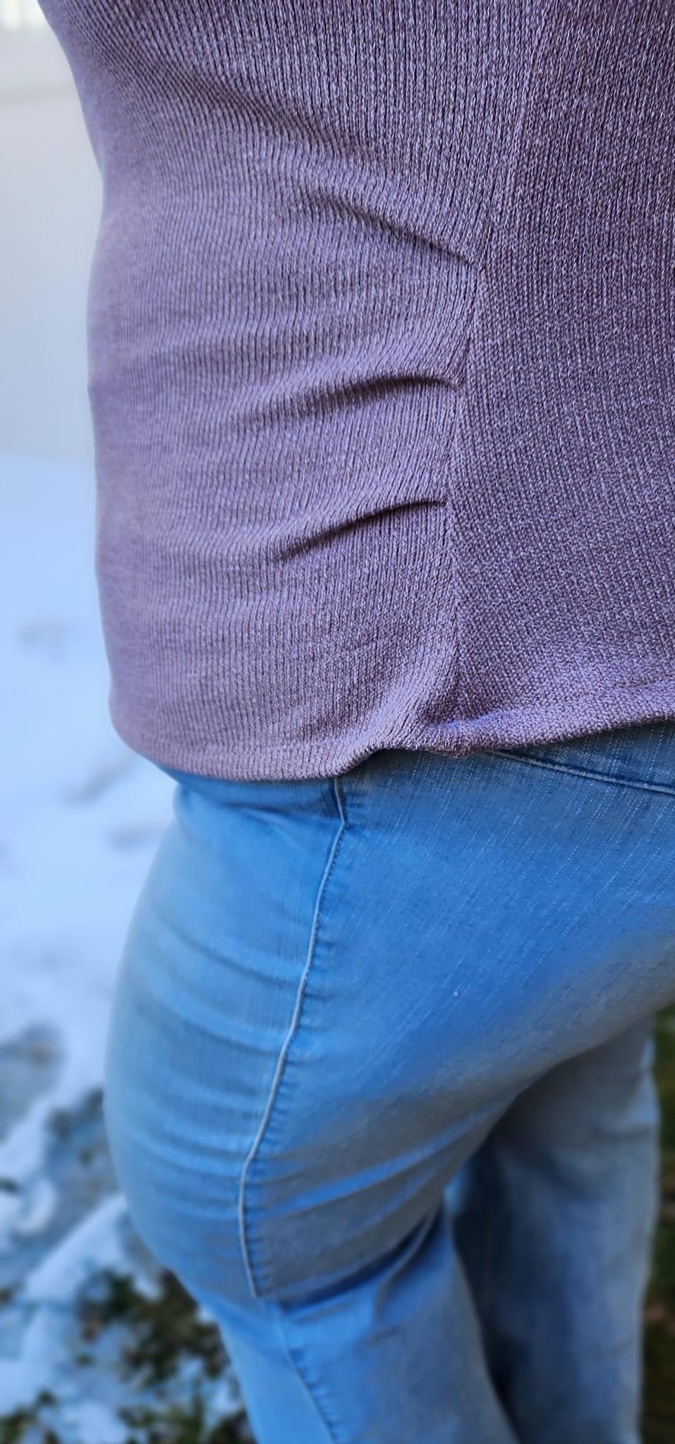 Dusty Purple Chunky Rib Knit (SWTR) - Boho Fabrics