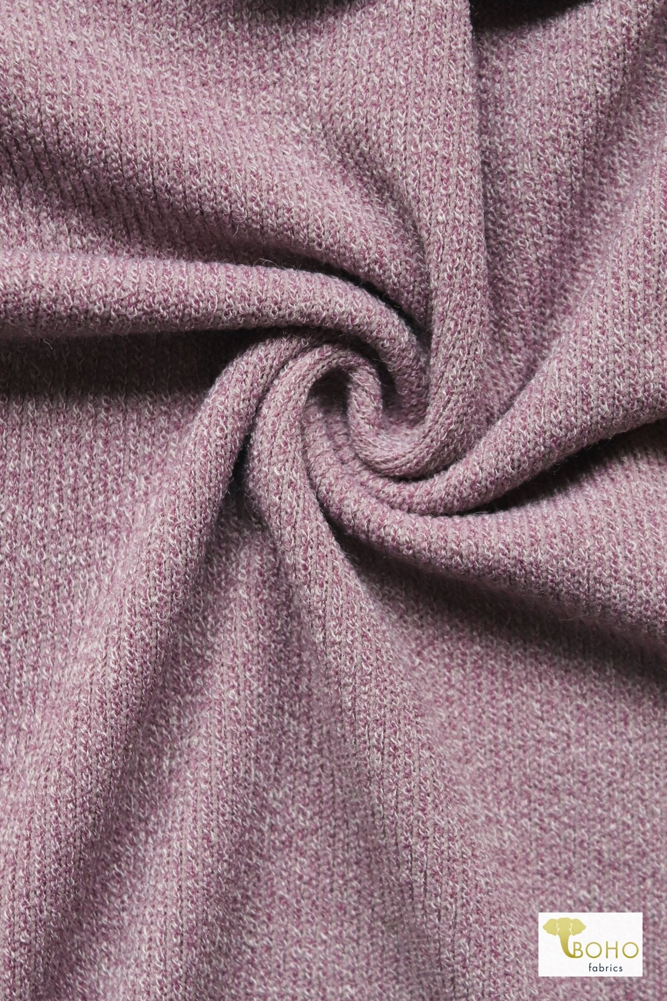 Dusty Purple Chunky Rib Knit (SWTR) - Boho Fabrics