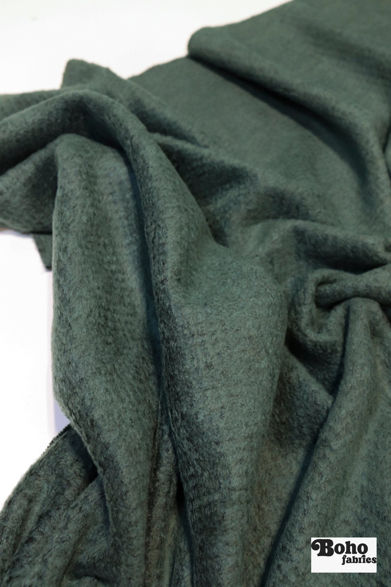 Dusty Teal Green, Structured High Loft Double - Velour Fleece Fabric by Polartec 2nds - Boho Fabrics - Performance Fabrics