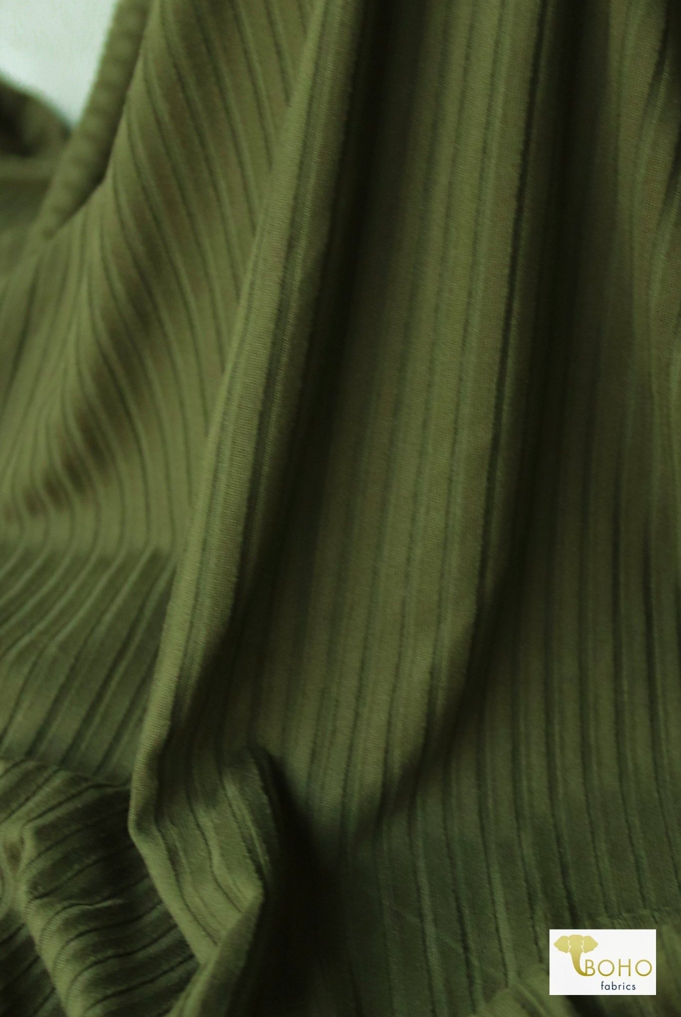 Earth Green, Yummy Rib Knit - Boho Fabrics