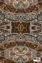 Earthtones, Paisley Jersey Knit Fabric - Boho Fabrics - Knit Fabric