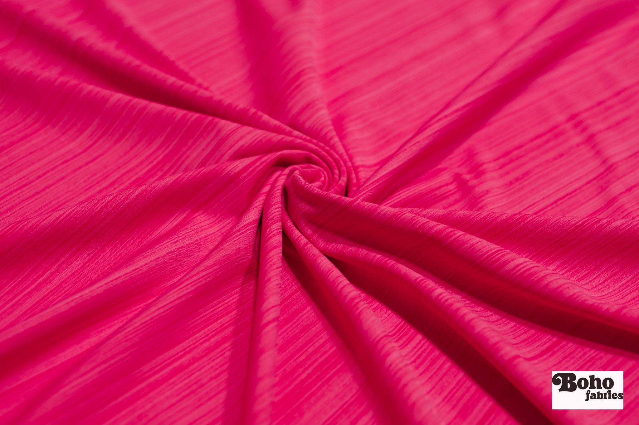 Electric Pink, Striated Athletic Knit Fabric - Boho Fabrics - Athletic Knit Fabric