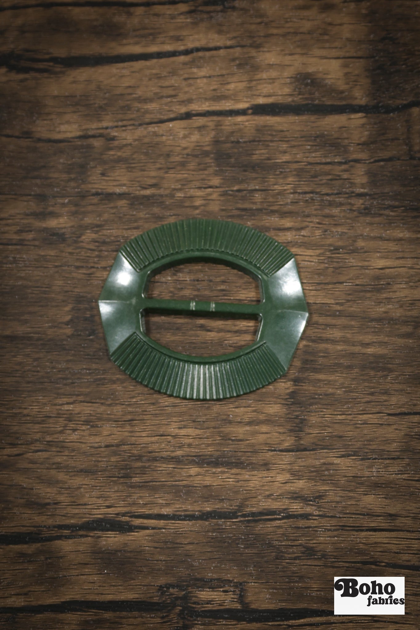 Emerald City – 1930s Art Deco Casein Belt & Scarf Slide Buckle | Dark Green - Boho Fabrics - Buckles & Slides