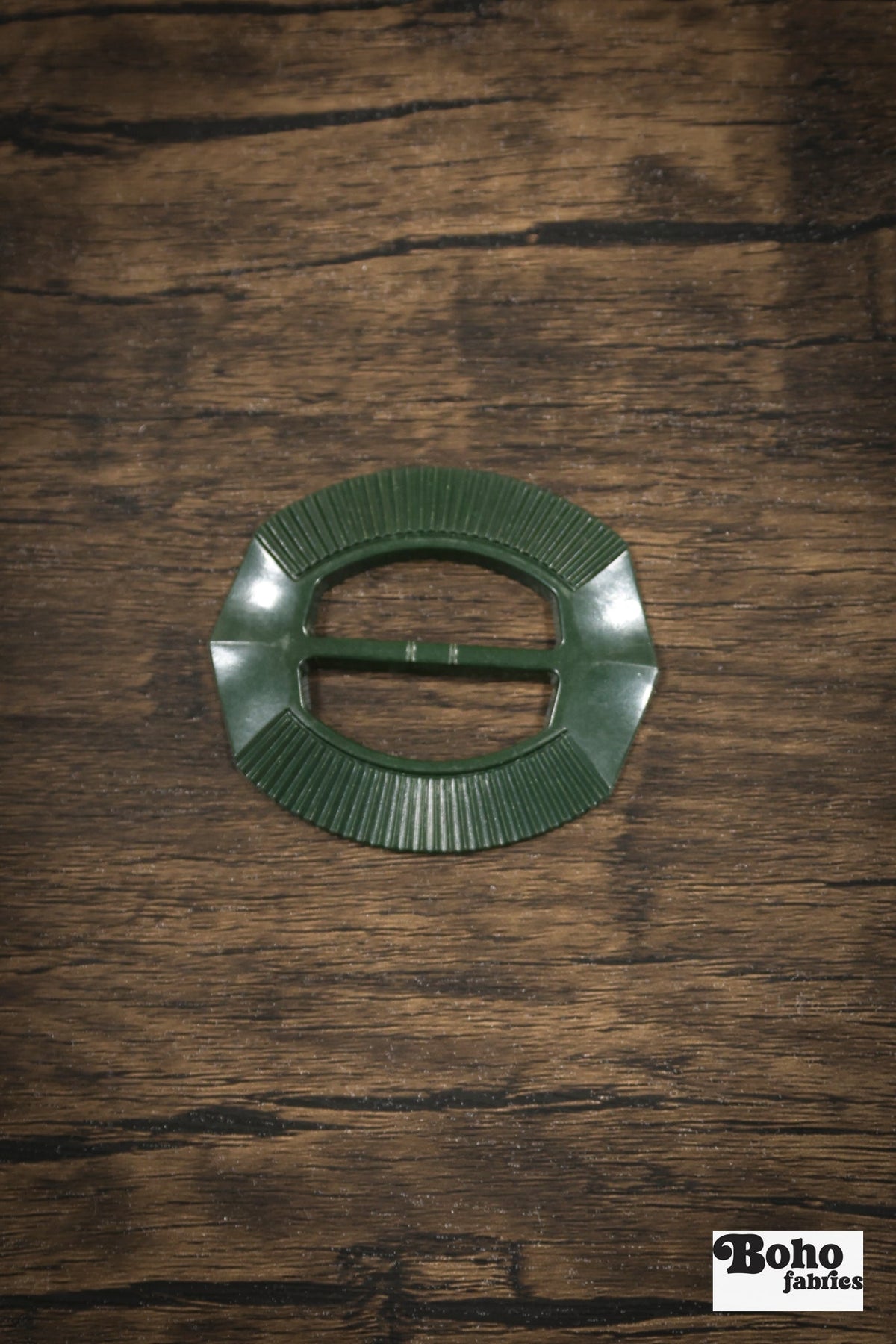 Emerald City – 1930s Art Deco Casein Belt & Scarf Slide Buckle | Dark Green - Boho Fabrics - Buckles & Slides