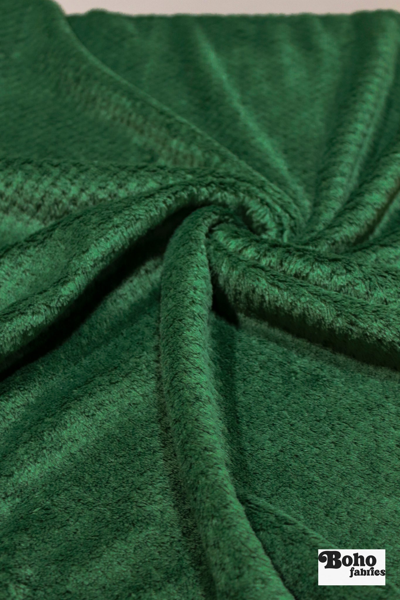 Emerald Green, Classic Double - Velour High Loft Fleece Fabric by Polartec featuring Recycled Polyester - Boho Fabrics - Performance Fabrics
