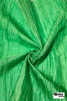 Emerald Green Crushed Satin Woven Fabric - Boho Fabrics - Special Occasion Fabric