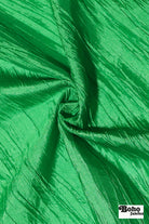 Emerald Green Crushed Satin Woven Fabric - Boho Fabrics - Special Occasion Fabric