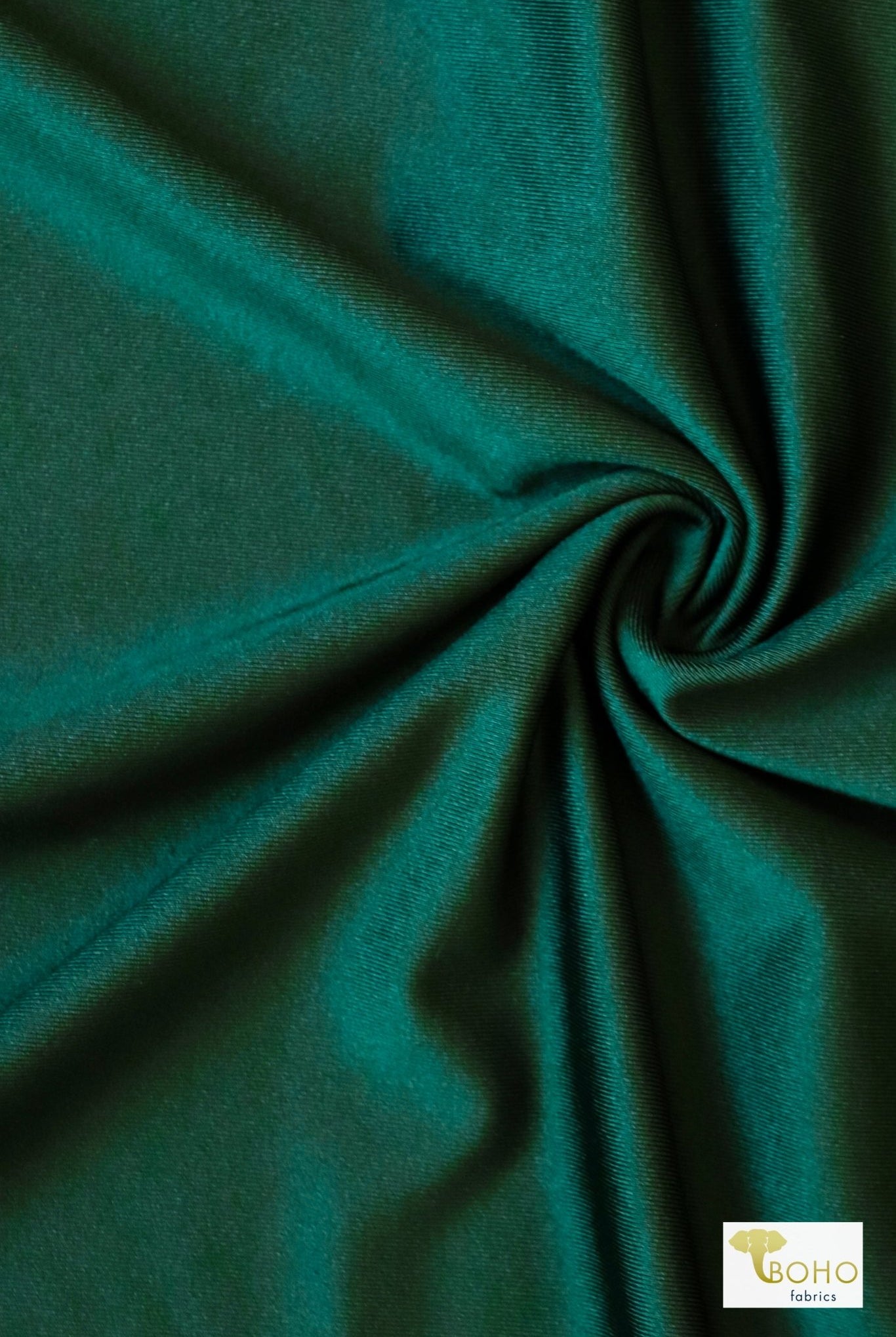 Emerald Green Shiny, Swim Solid Knit Fabric - Boho Fabrics