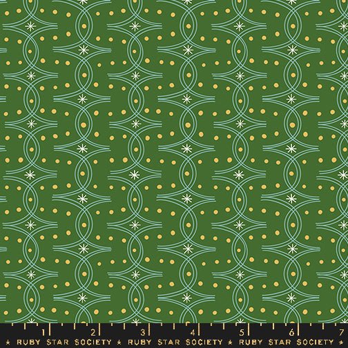 Endpaper Sarah Green RS6045 12 Ruby Star1 - Boho Fabrics - Quilting Cotton, Woven