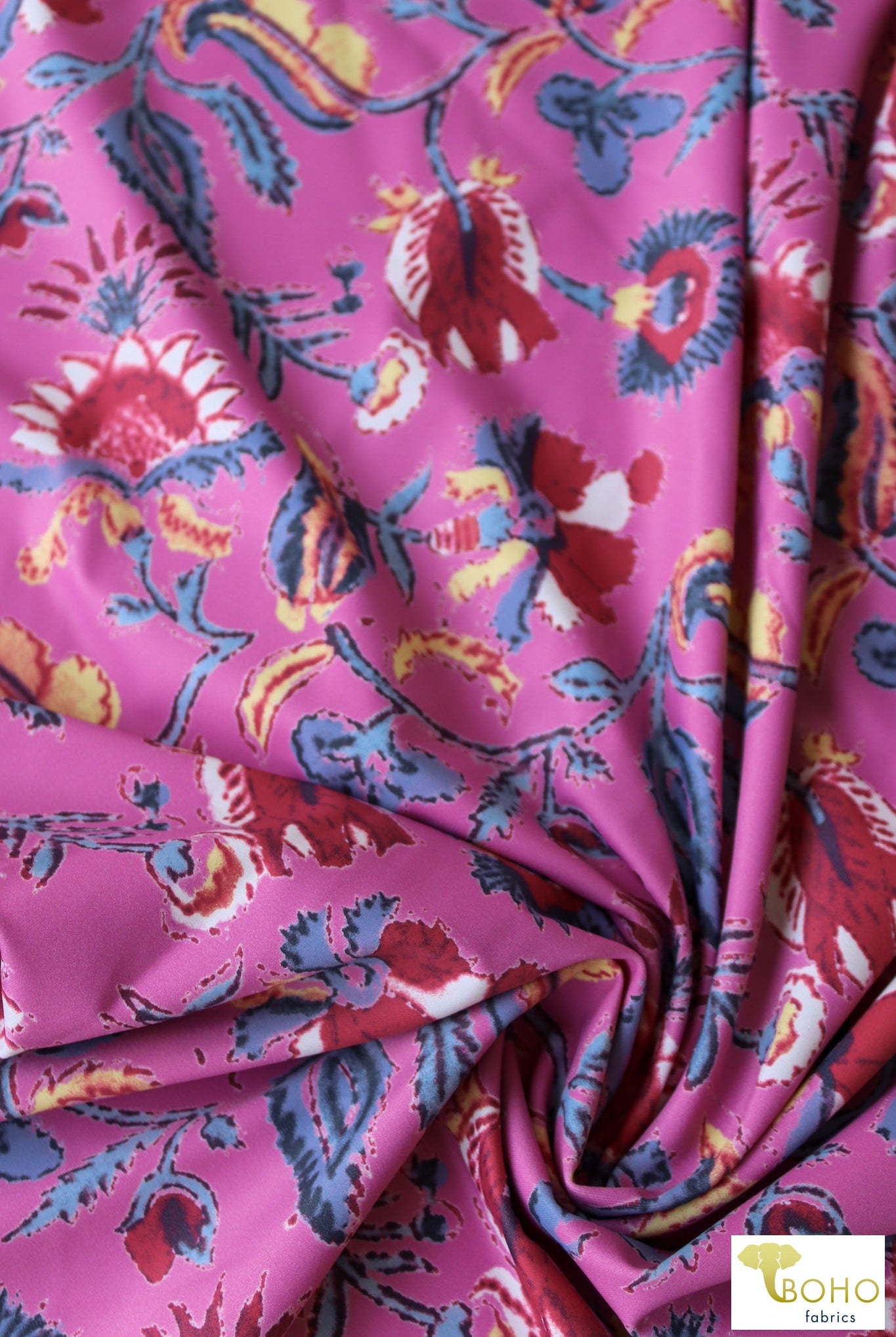 English Garden on Pink, P.SWIM-310-PNK - Boho Fabrics