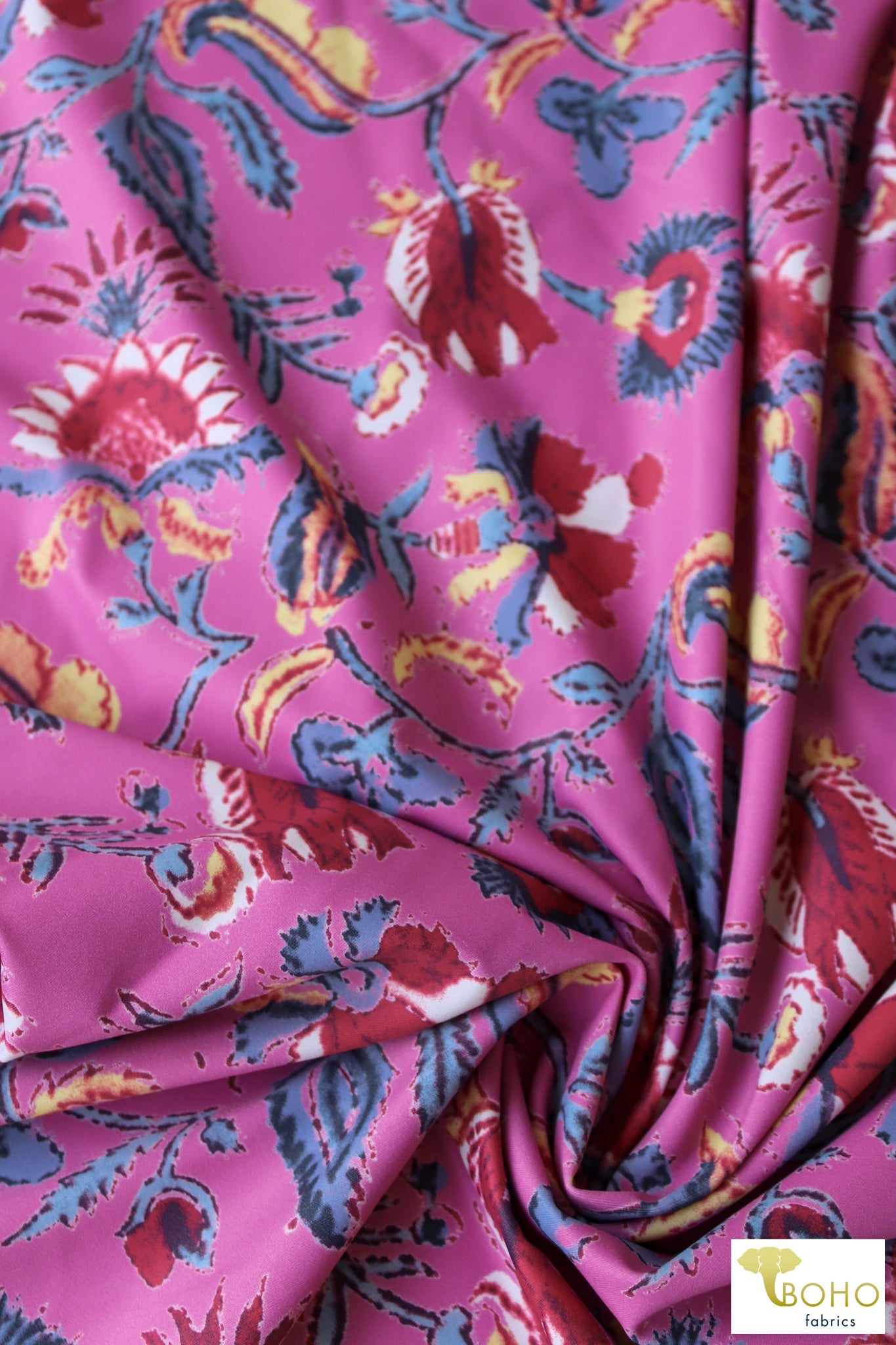 English Garden on Pink, P.SWIM-310-PNK - Boho Fabrics