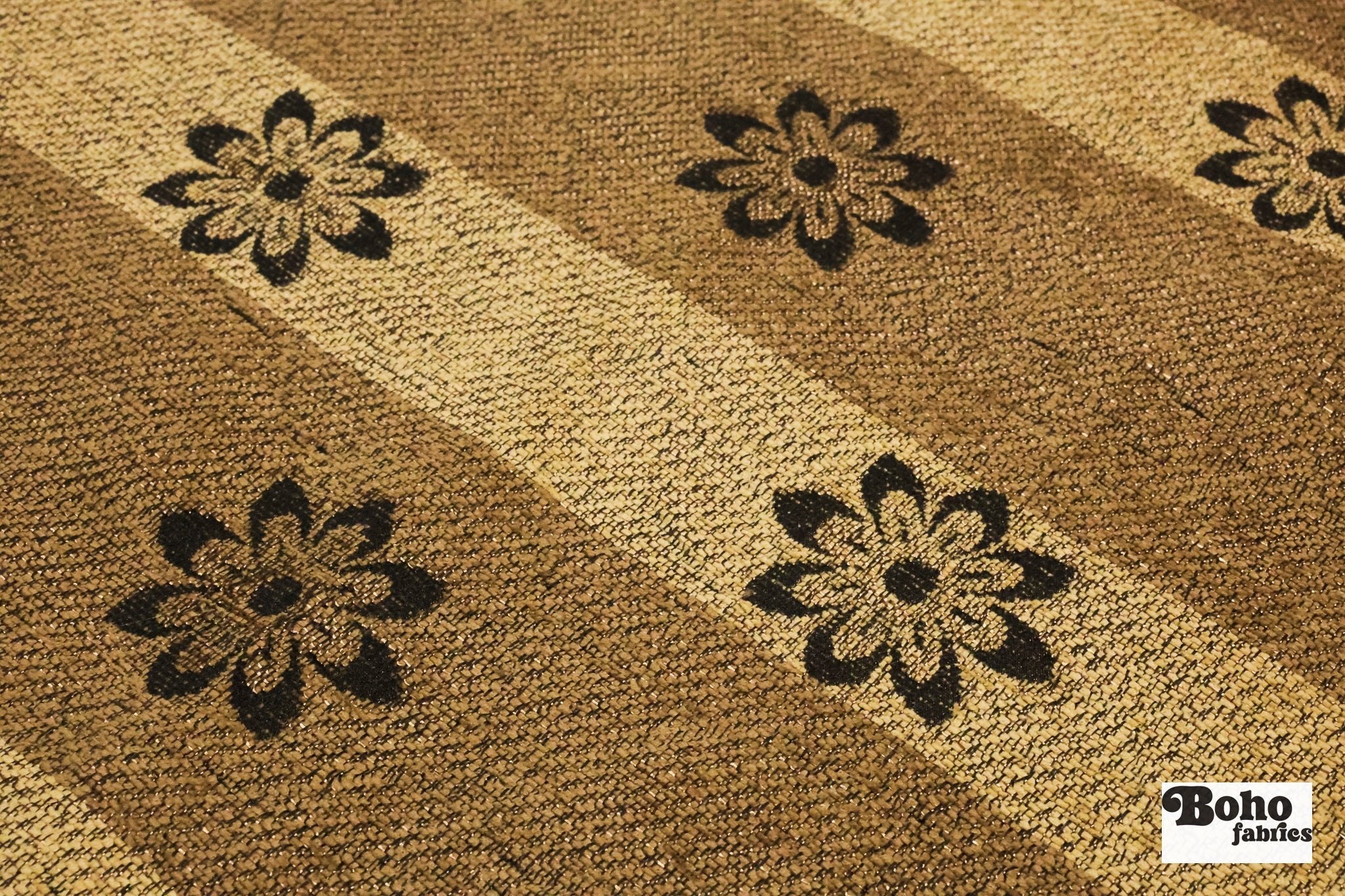 Espresso Dahlia Medallion Jacquard Woven Fabric - Boho Fabrics - Jacquard, Woven