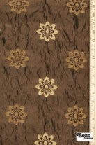 Espresso Dahlia Medallion Jacquard Woven Fabric - Boho Fabrics - Jacquard, Woven