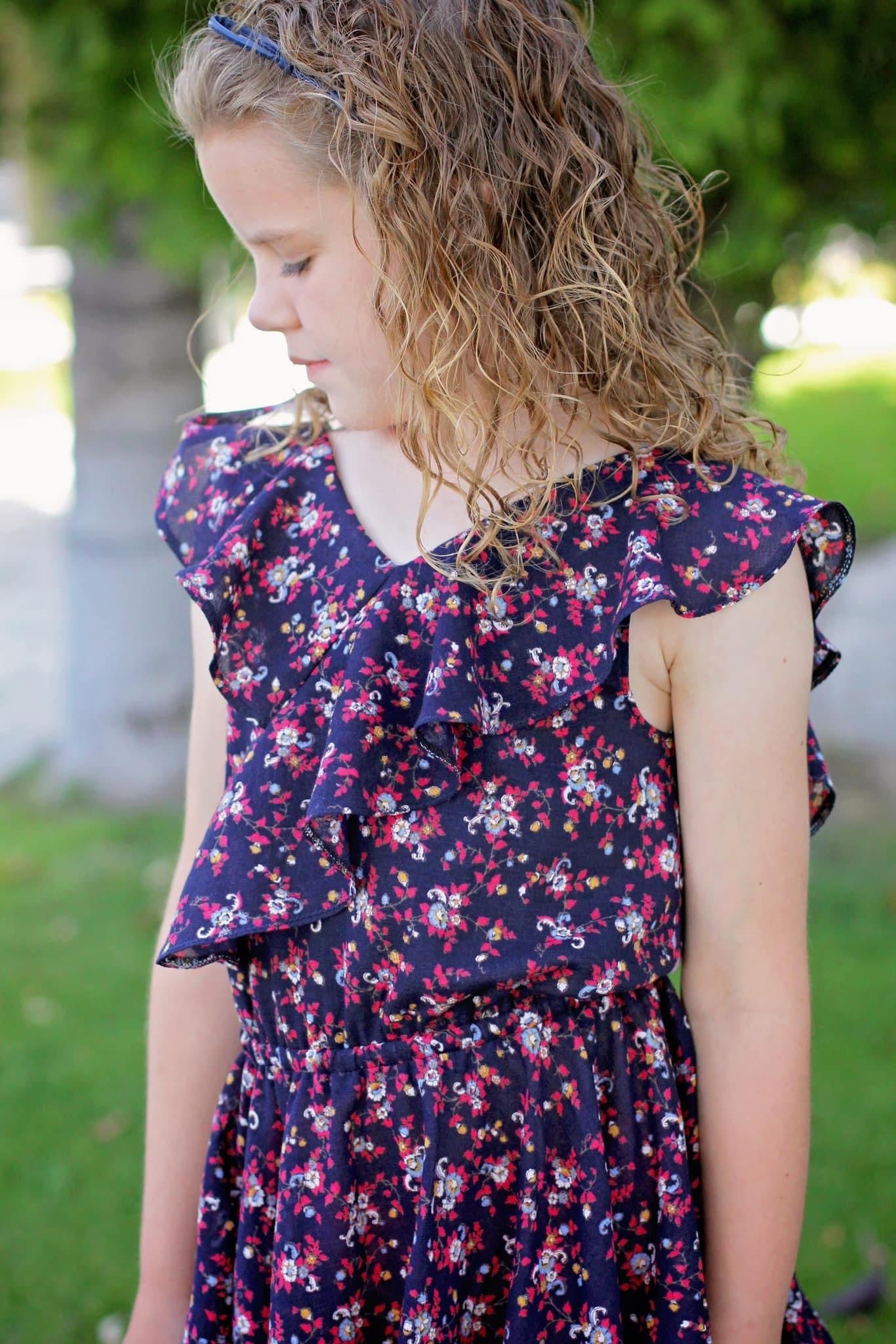 Evening Blooms on Navy Blue. Cotton Woven Fabric WVP-239 - Boho Fabrics - Lawn/Poplin, Woven