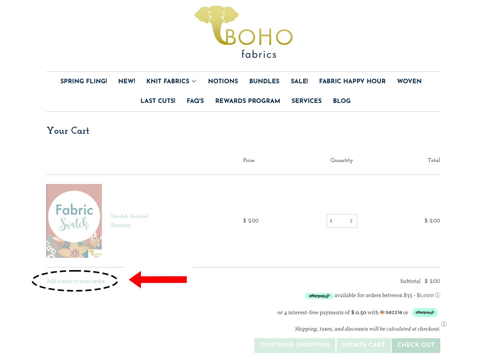 Fabric Swatch Service! - Boho Fabrics